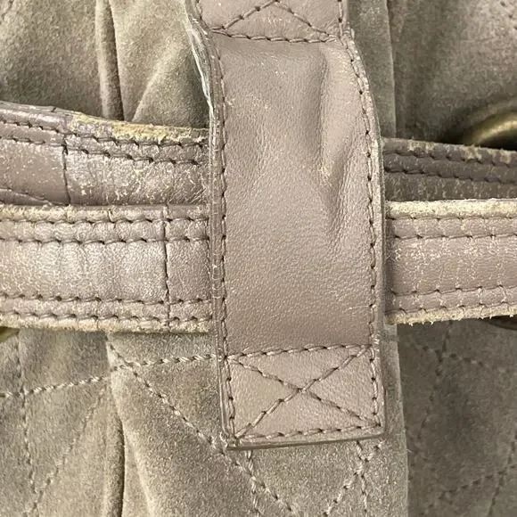 Christian Dior Cannage D Charm Gray Drawstring Shoulder Bucket Bag Handbag OS - Picture 9 of 16